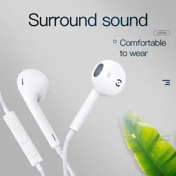 ( Bluetooth ) V Uchu Slúchadlo pre iPhone 7 8 Plus X XR XS MAX 11 Pro Max Stereo Zvuk Káblové Slúchadlá s Mikrofónom Drôt Ovládanie