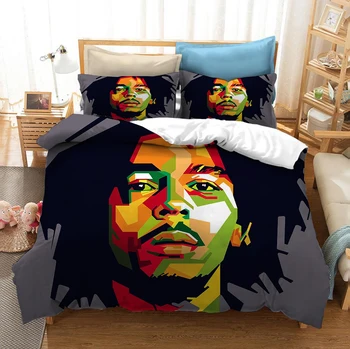Bob Marley 3D Vytlačené posteľná bielizeň Nastaviť Obliečky obliečky na Vankúše Cumlík posteľná bielizeň Nastaviť Obliečky Posteľná Bielizeň(NIE list)