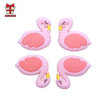 BOBO.BOX 10pcs Mini Flamingo Silikónové Korálky Dieťa Teether BPA Free DIY Náhrdelník Cumlík Reťazca Silikónové Dieťa Počiatočných Starostlivosť o Dieťa