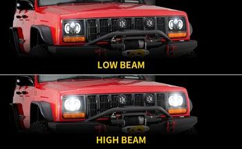 BODKA Schválené 2KS 120W Cree Obdĺžnik H6054 LED Svetlomety s Hi/Low Sealed Beam DRL Pre Jeep Wrangler YJ Cherokee XJ Ford