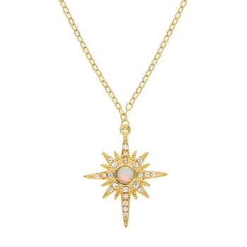 Bohemia Jemné sun flower fire opal prívesok Náhrdelníky tenké reťazca elegantná chocker náhrdelník clear zircons pre ženy, dievčatá bijoux