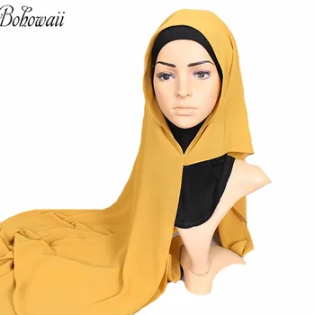 BOHOWAII Šifón Hlavu Šatku Okamžité Moslimských Hidžáb Pripravené na Nosenie Islamský Hidžáb Spp pre Dámy Underscarf