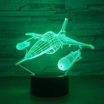 Bojovník nočné svetlo výrobcovia dodávajú tvorivé 3D akrylové stolná lampa LED darček svetlá 3D nočného farebné USB, smart home