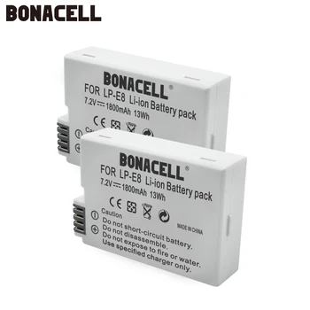 Bonacell V LP E8 LPE8 Fotoaparát Batéria Pre Canon EOS 550D 600D 650D 700D Kiss X4, X5 X6i X7i Rebel T2i T3i T4i T5 Batérie L50