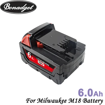 Bonadget 6000mAh 18 voltové Batérie Milwaukee M18 48-11-1815 48-11-1850 2604-22 2604-20 2708-22 2607-22 Náradie Batérie