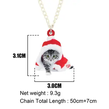 Bonsny Akryl Vianočný Kostým Krátke Vlasy Cat Kitten Náhrdelník Nezávislá Reťazca Festival Dekorácie, Šperky Pre Lady Dievča, Chlapec Darček