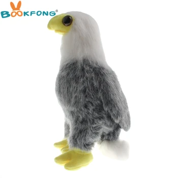 BOOKFONG 26 cm Simulácia Plešatý Eagle Plyšové Hračky Plyšové plyšáka Vták Realisticky Eagle Bábika Detí, Narodeniny Darček Kolekcie