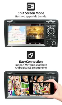 Bosion Android 10.0 Auto DVD GPS Pre Audi A3 2006-2011 s DVD Prehrávač, Rádio, Stereo Audio Auto Multimediálny prehrávač Navigáciu SWC