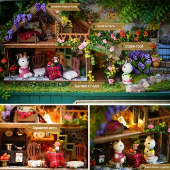 Box Divadlo Drevené Miniatúrny domček pre bábiky Hračky HOBBY Model Doll House Miniatúry Furnitures pre Deti na Vianoce, Narodeninové Darčeky