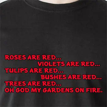 Bože môj ruže sú červené.. retro Funny T-Shirt záhrady na oheň fialky sú červené..