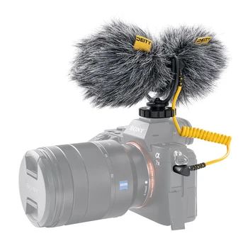 Božstvo V-Mic D4 Duo Patentovaný Dual Kapsule Mikrofón Dual Cardioid Mikrofón 40 g Hliníkové TRS 3,5 MM pre Vlog Video Studio DSLR