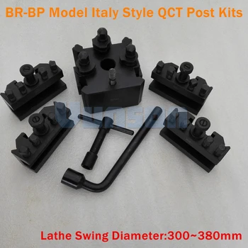 BR-BP typ Taliansko Štýl Sústruh Swing Dia.300~380mm Rýchla výmena Nástroja QCT Post Veži Súpravy obsahujú 1pcs nástroj post+4pcs Nástrojových Držiakov