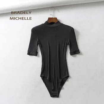 BRADELY MICHELLE Sexy štíhla o-krku Päť-bod rukáv pletené kombinézach ženy klub outwear kombinézach pre ženy 2018 dámske topy