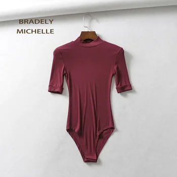 BRADELY MICHELLE Sexy štíhla o-krku Päť-bod rukáv pletené kombinézach ženy klub outwear kombinézach pre ženy 2018 dámske topy