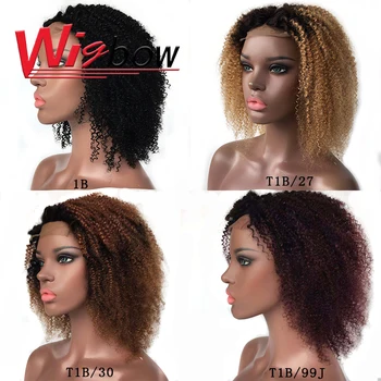 Brazílsky Kinky Afro Kučeravé Parochňu Ľudské Vlasy Uzavretie Parochne Pre Ženy Krátke Kučeravé Parochne Ľudské Vlasy T1B 30# T1B 99j Kinky Kučeravé Parochne