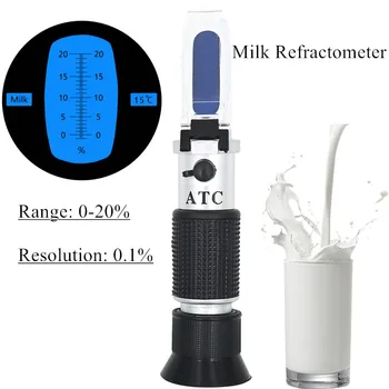 Brix Mlieko Koncentrácia Refraktometer Tester 0-20% Mlieko Refraktometer Stupnice s Automatická Teplotná Kompenzácia 30% off