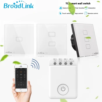 Broadlink Pôvodné TC2 MCB1 WiFi Diaľkové ovládanie EÚ Light Switch Dotykový Panel Smart Home pracovať s Alexa Domovská stránka Google Prostredníctvom RM Pro