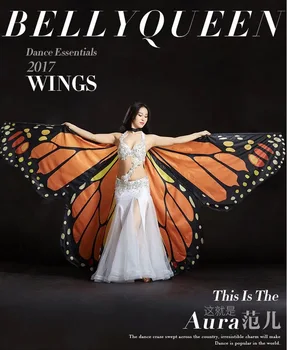 Brušný tanec motýlích krídel výkon kostým výkon rekvizity žena tanečné oblečenie pre dospelých, brušný tanec farebnými krídlami, rainbow