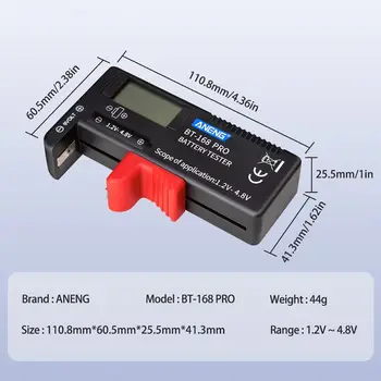 BT-168 PRO Digital Kapacita Batérie Tester pre 18650 14500 Lithum 9V 3,7 V 1,5 V AA AAA Bunky C D Tester Batérií