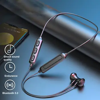BT-95 Magnetické Bluetooth 5.0 Visí na Krku V Uchu Bezdrôtové Slúchadlá s Mikrofónom Bluetooth Slúchadlo ABS Kovové 20Hz - 20kHz pre Telefón