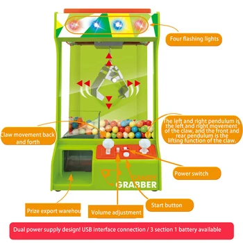 Budík Klip Mince Stroj Plastu ABS Arcade Candy Hmatať Hračka Šťastie Packa Candy Bábiky Stroj Deti Malé, Automatické Hračka