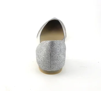 BYEARE 2018 nové jesenné topánky dámske ploché paillette plytké úst jedného topánky kolo prst ženské zlato a striebro doprava zadarmo