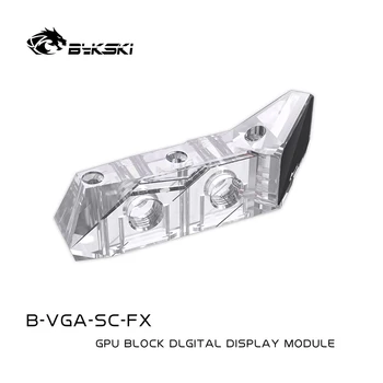 BYKSKI Vertikálne GPU Vodný Blok Mount Teplomer,Zobrazenie Teploty na LCD Obrazovke Komponent,Čierna,Transparentná,G1/4 ,B-VGA-SC-FX