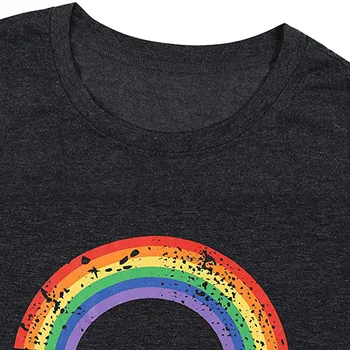 BYŤ SI Rainbow Tlače dámske Letné Tričká Harajuku Nadrozmerné T košele, Topy O-krku Vintage T-shirt Estetické Ženské Oblečenie