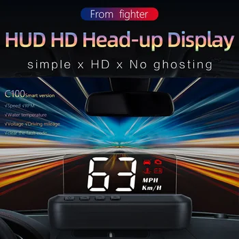 C100 OBD2 HUD Head up Display KM/h, MPH Auto Elektronika OBD2 Hud auto Rýchlosť Projektor zobrazenie počas jazdy Počítača