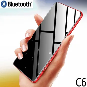 C6 Bluetooth5.0 MP3 prehrávač 2,4 palca Bulit-v Reproduktor s FM rádio, nahrávanie videa Portable Slim Bezstratový Zvukový walkman