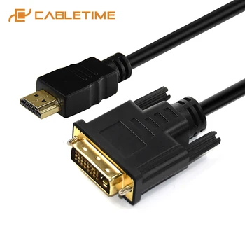 CABLETIME HDMI-DVI Kábel DVI 24+1 kolík 1 080P 3D Kábel, Adaptér, Káble pre LCD DVD HDTV XBOX Vysokej Rýchlosti, DVI, HDMI Kábel 3M C220