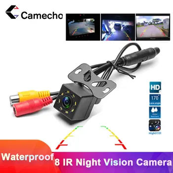 Camecho Auto Zadná Kamera 8 IR Noc Vízie širokouhlý HD Farebný Obrázok Nepremokavý Univerzálny Záložný Zadnej strane Parkovacie Kamery