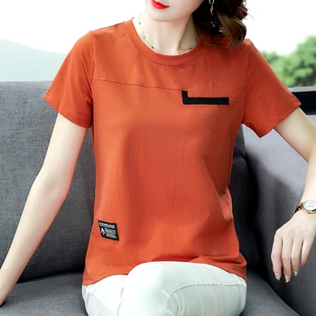 Camiseta Mujer Tričko Ženy Oblečenie Letné Top 2020 Krátky Rukáv T Shirt Žena Bavlna Kórejský Štýl T-Shirt Ženy Tee Tričko Femme