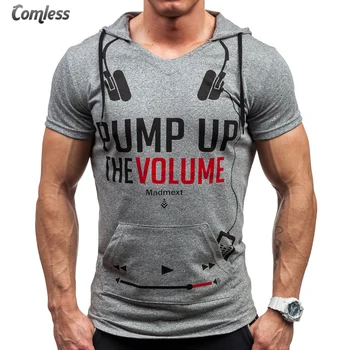 Camisetas hombre 2016 značkové Oblečenie Písmená Tlačené Tričko T-Shirt Mužov Bežné Bavlnené Krátke Rukávy Tričko Homme Kompresie