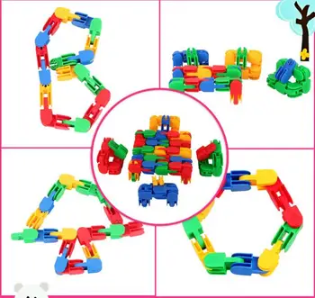 Candice guo JingQi plastové hračky dieťa narodeniny darček nepravidelný zadok spoločný stavebný zostaviť hra vzdelávacie farebné blok 1bag