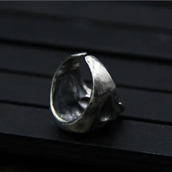 C&R Čistý 925 Sterling Silver Krúžky pre mužov Neo-Gotickom Thai striebro lebky krúžok mužov vintage Jemné Šperky Veľkosti 7-10 Nastaviteľné
