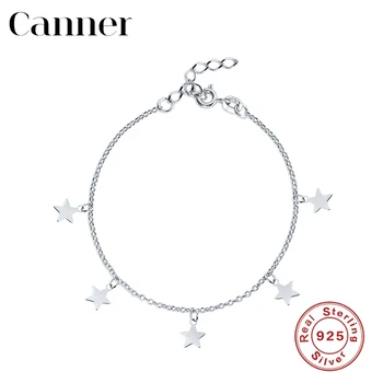 Canner 925 Sterling Silver Kúzlo Náramky Nastaviteľné Star Visieť Náramky Pre Ženy, Jemné Šperky, Prívesky Pulsera 2020 W4