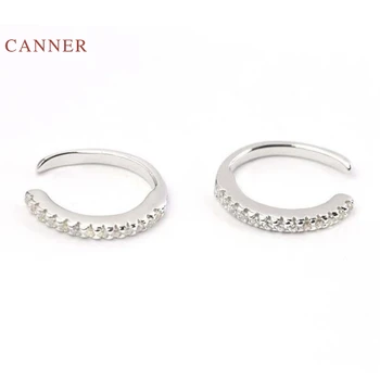 CANNER Reálne 925 Sterling Silver Šperky Pre Ženy Kruhu Lumbálna Klip Náušnice Zirkón Diamond kórejský Strieborné, Zlaté Šperky Brincos