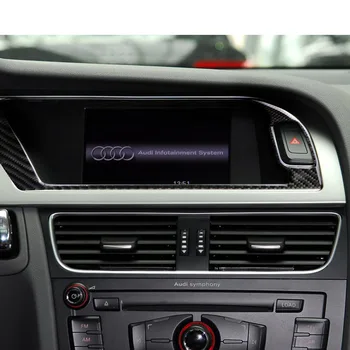 Carbon Fiber Auto Vnútorné Konzoly, GPS Navigácie NBT Obrazovke Rám, Kryt Výbava Príslušenstvo pre Audi A4 B8, A5 09-16 Auto Styling