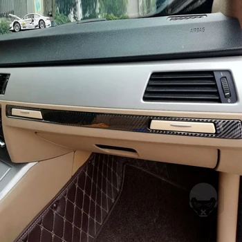 Carbon Fiber Copilot Vody Držiak Panel Výbava Interiéru Vozidla Nálepka pre BMW 3 Series E90 E92 E93 Auto Stying Príslušenstvo