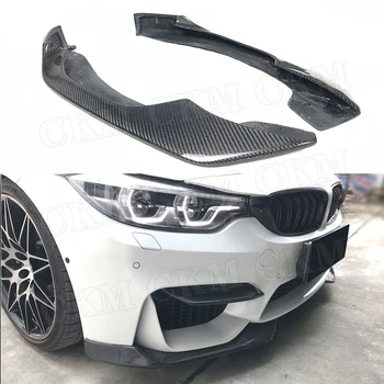 Carbon Fiber Predný Nárazník Pery Štiepačky Zástery pre BMW 3 4 Série F80 F82 F83 M3 M4-2017 Bradou Stráže Auto Auto Styling