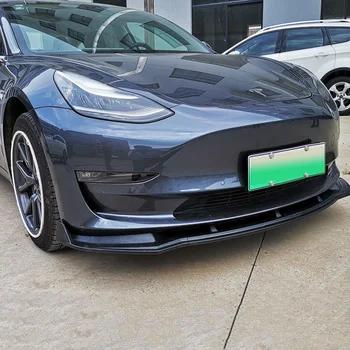 Carbon Fiber Vzhľad/Black Auto Predný Nárazník Splitter Pery Telo Kit Spojler, Difúzor Vlastné Len Pre Tesla Model 3 2017-2020