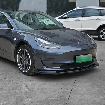 Carbon Fiber Vzhľad/Black Auto Predný Nárazník Splitter Pery Telo Kit Spojler, Difúzor Vlastné Len Pre Tesla Model 3 2017-2020