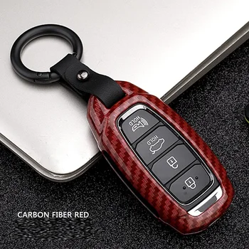 Carbon Fiber Zliatiny Kľúča Vozidla Prípade Kľúčových Kryt Pre Hyundai i30 Ix35 KONA Encino Solaris Azera Grandeur Ig Prízvuk Santa Fe Palisade