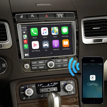 CarPlay Android Auto dongle pre Volkswagen Touareg Golf Tiguan Teramont Phaeton Phideon navi mapu voľnú ruku telefón iphone airplay