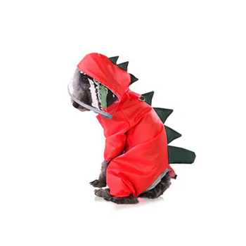 Cartoon Dinosaura Pršiplášť S D-pracka, Psie Oblečenie Pre Šteňa Svetlo s Kapucňou Transparentné Nepremokavé Daždi Kabát Corgi Pet Oblečenie