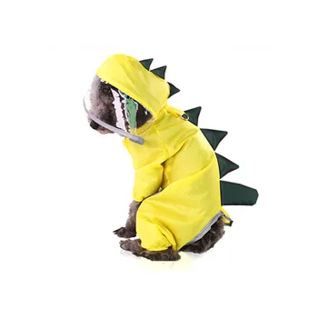 Cartoon Dinosaura Pršiplášť S D-pracka, Psie Oblečenie Pre Šteňa Svetlo s Kapucňou Transparentné Nepremokavé Daždi Kabát Corgi Pet Oblečenie