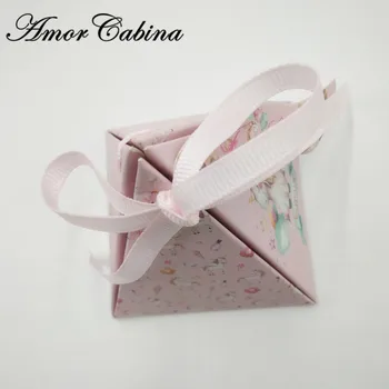 Cartoon Jednorožec Candy Box Svadba Ako Bomboniera Strany Darčeka Detskej Narodeninovej Párty Darček Baby Sprcha Rainbow Kôň Candy Bag