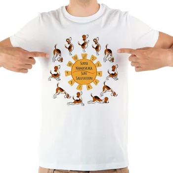 Cartoon jogy beagle psa vtipné tričko mužov 2018 lete nová biela bežné krátky rukáv homme cool tričko