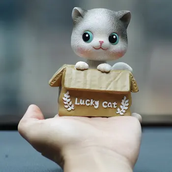 Cartoon kartónov Mačka Auto dekorácií creative auto dekorácií trasie hlava bábiky, v aute, dekorácie, darčeky